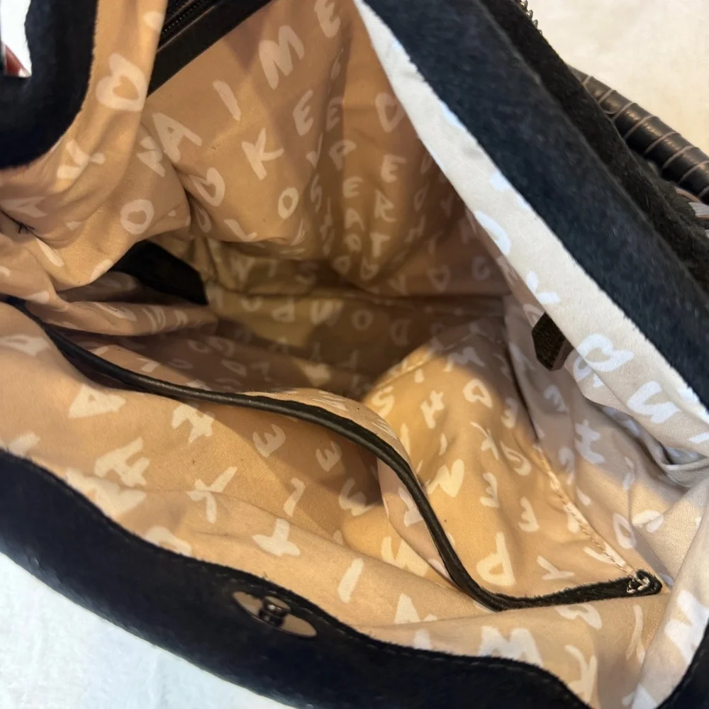Aimee Kestenberg Zen Leather Hobo Black Suede | Convertible Shoulder & Crossbody - Picture 6 of 9